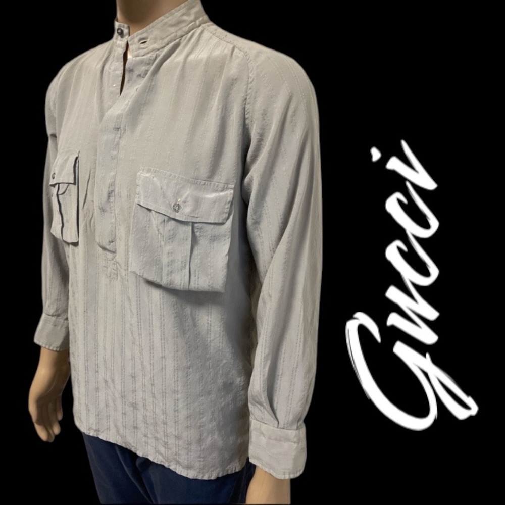 Vintage GUCCI versatile shirt with current trends. Dbl chest pocket. Loose fit.